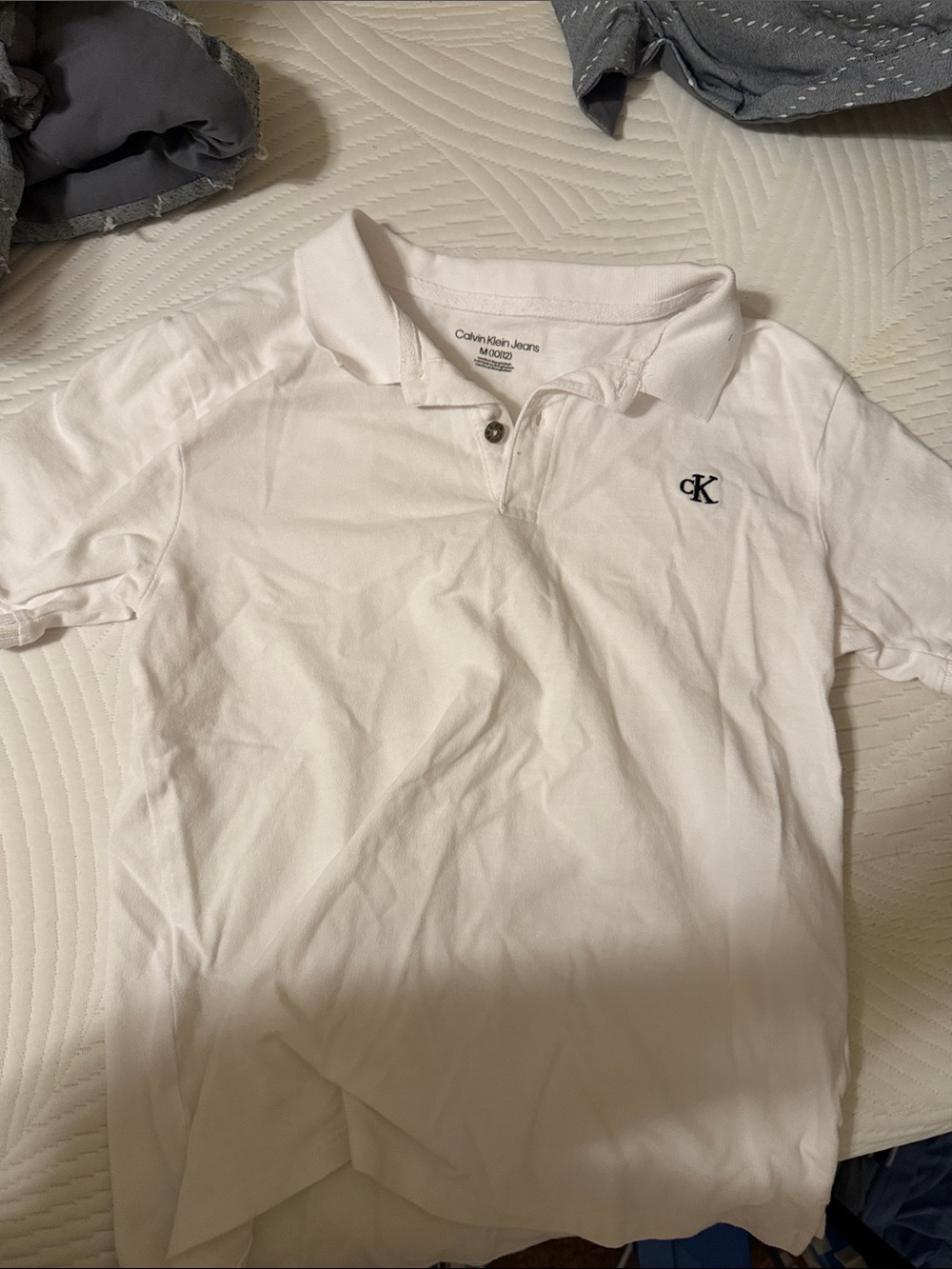 Calvin Klein Kids White Polo with cK Logo